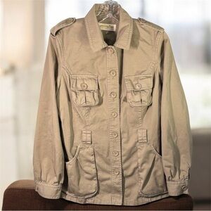 LONDONJEAN Beige Utility Jacket